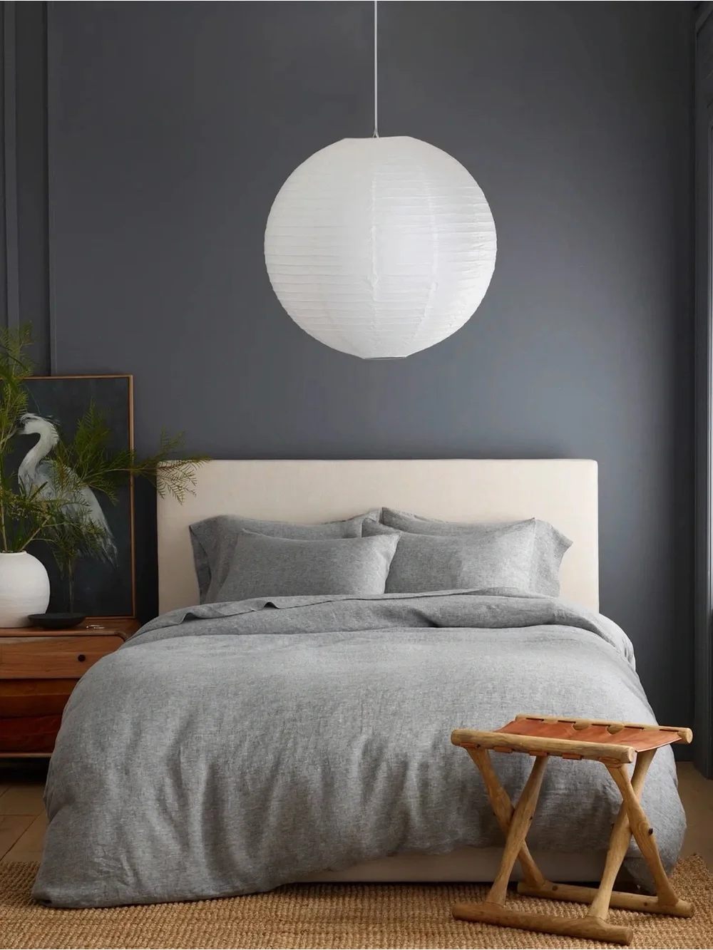 Quince NWOT European Linen Duvet Cover In Charcoal Chambray Full/Queen 1187